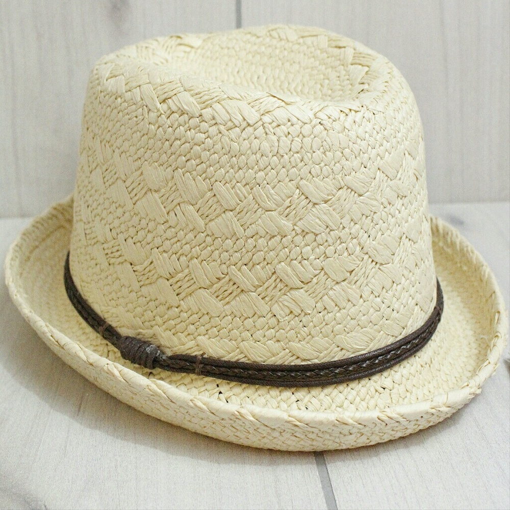 Men's Straw Bowler Hat Summer Fedora Size S/M