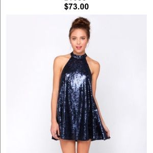 Blue sequined halter dress from Tobi