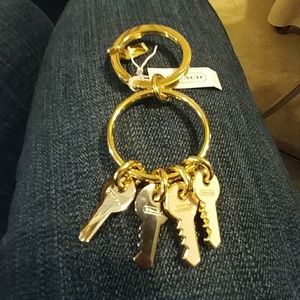 Coach gold keychain