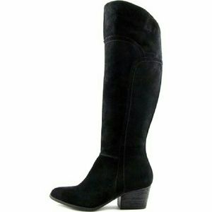 Faux Suede Black Boots