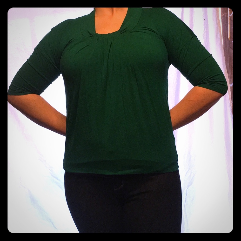 Green drape top Anne Klein Sz M