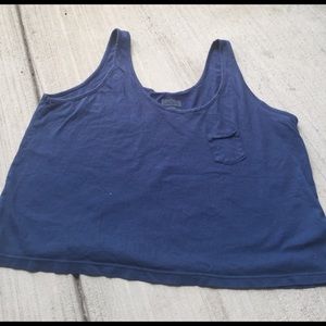 Blue crop top with small pocket
