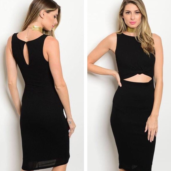 Ribbed Knot Front Dress - Picture 1 of 1