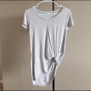Light gray knotted tee