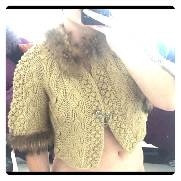 Cropped knit with fur - Picture 4 of 4