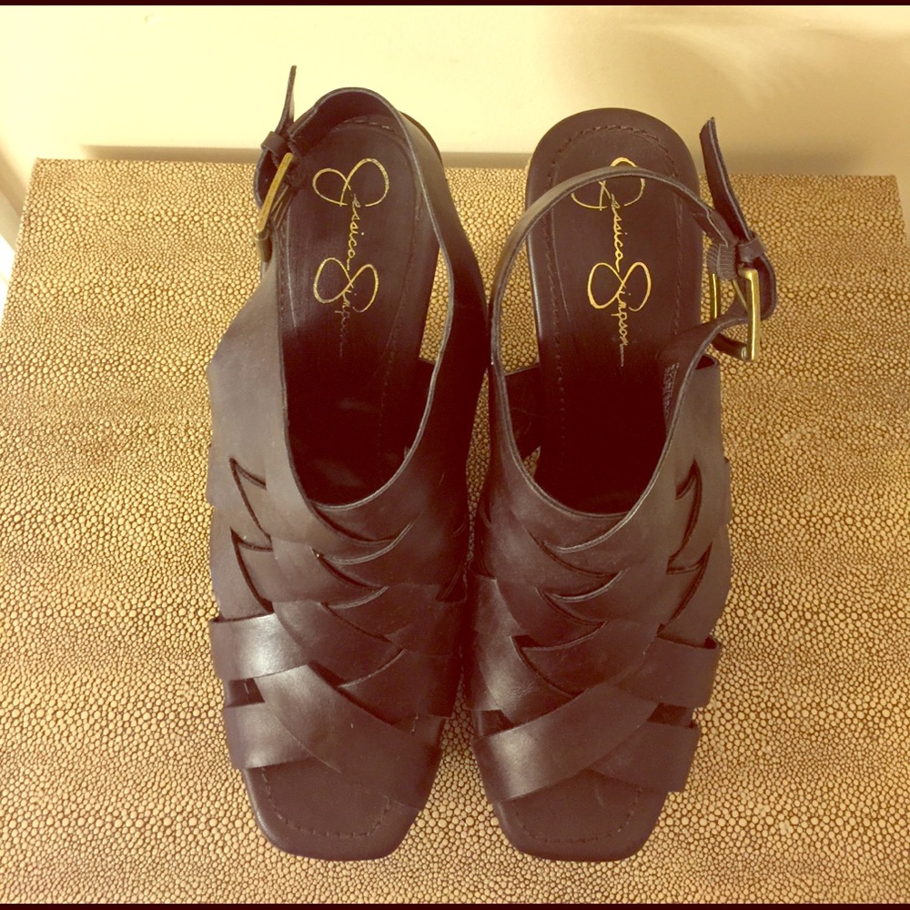 SOLD   Jessica Simpson Heels - Brown and Tan - Picture 2 of 4