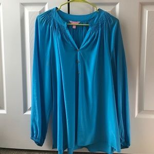 Lilly Pulitzer Elsa Silk Top in Light Blue