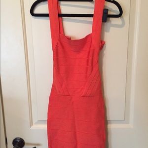 Coral bandage dress
