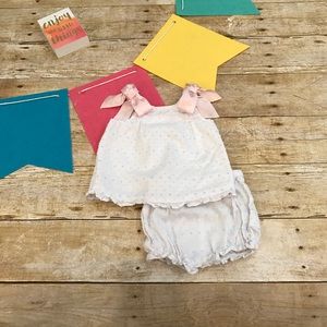 Janie & Jack Pastel Top & Bloomer Set