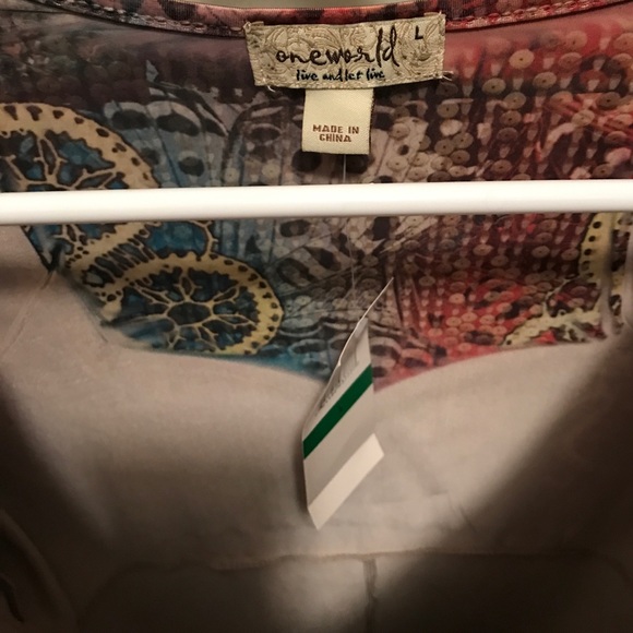 NWT Large one world tunic with sequins - Picture 6 of 6