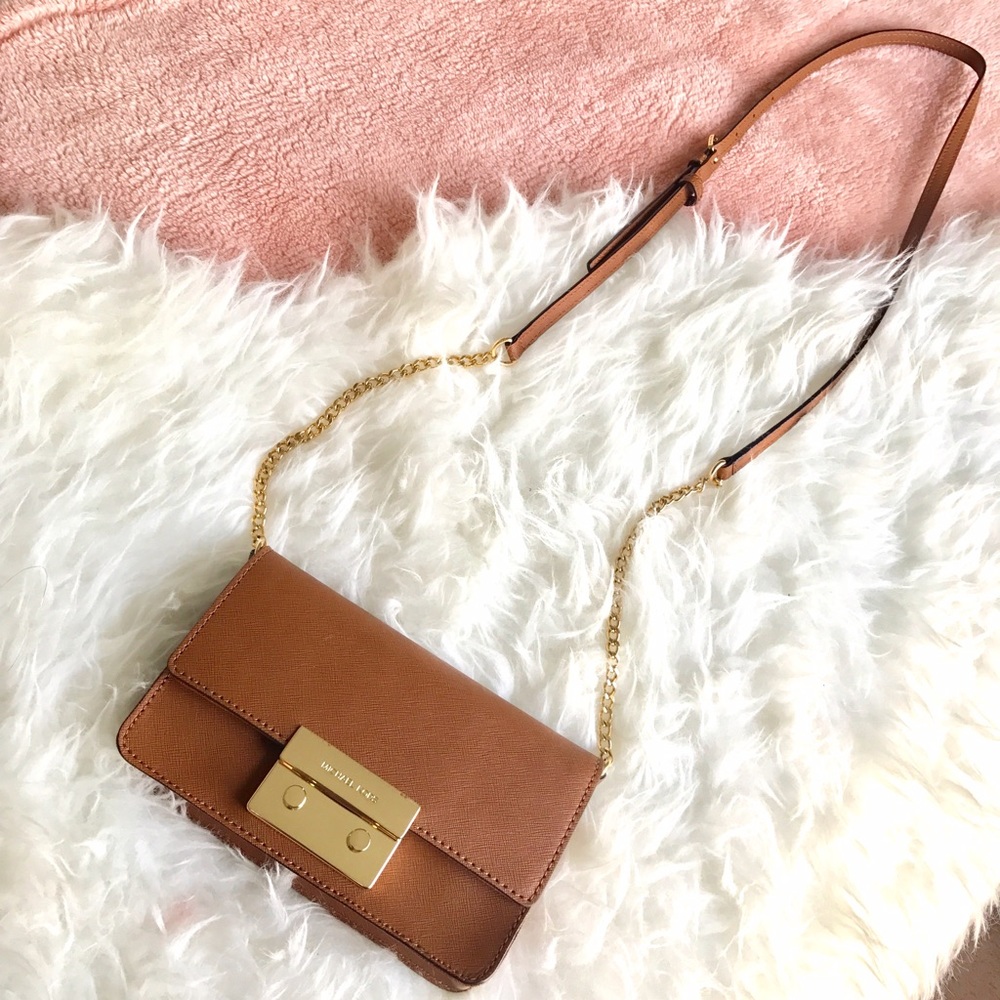 Michael Kors Camel Crossbody Bag & Gold Hardware