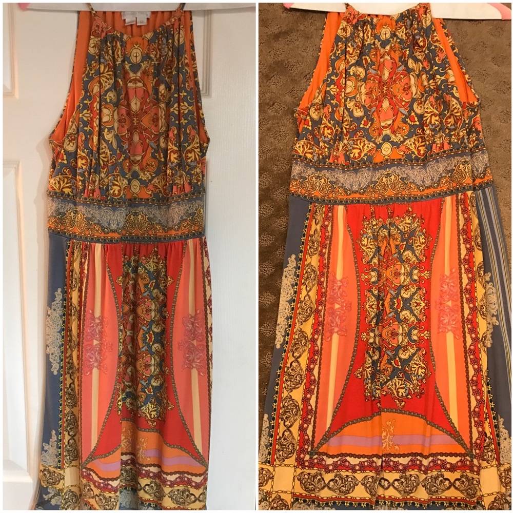 Multi colored sleeveless short dress