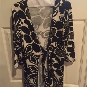 CAbi #902 medium brown/ivory cardi duster