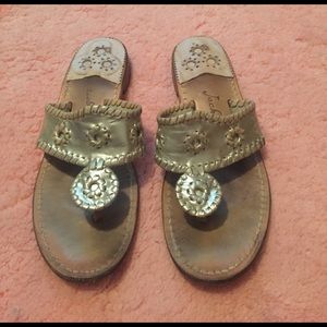 Jack Rogers Platinum Hamptons Sandal size 8