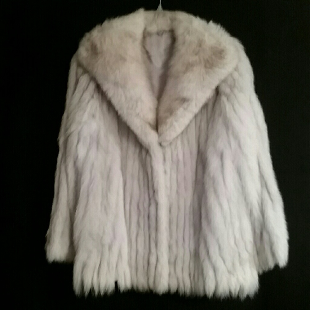 100% Geniune Rabbit Fur Coat Sz M