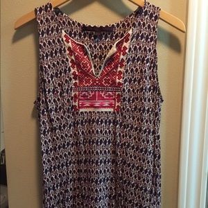 Boho embroidered sleeveless top