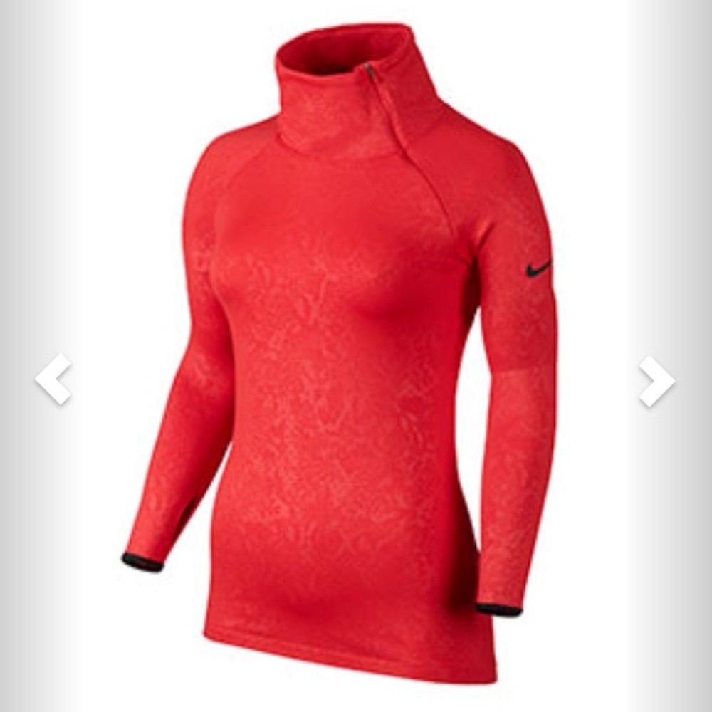 Nike Women's Pro Warm Emboss Heights Vixen Zip Top