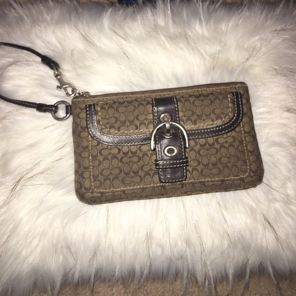 Brown coach wristlet