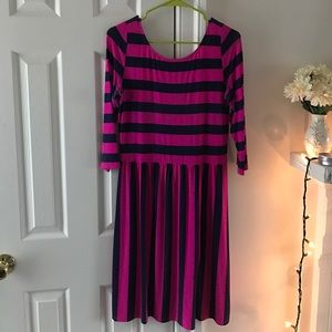 Lilly Pulitzer Long Sleeve Dress in Hot Pink/Navy
