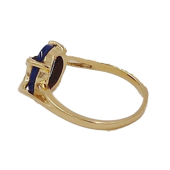 Beautiful 14K Gold Sapphire, Diamond Ring - Picture 3 of 4