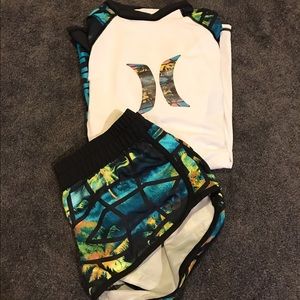 Hurley Rashguard Long Sleeve and Shorts set