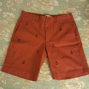 J. Crew Nantucket Burnt Orange Red Anchor Shorts
