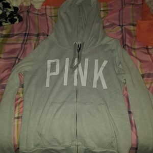 VS Pink drawstring zip-up