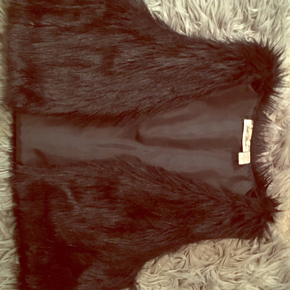 Black fur vest
