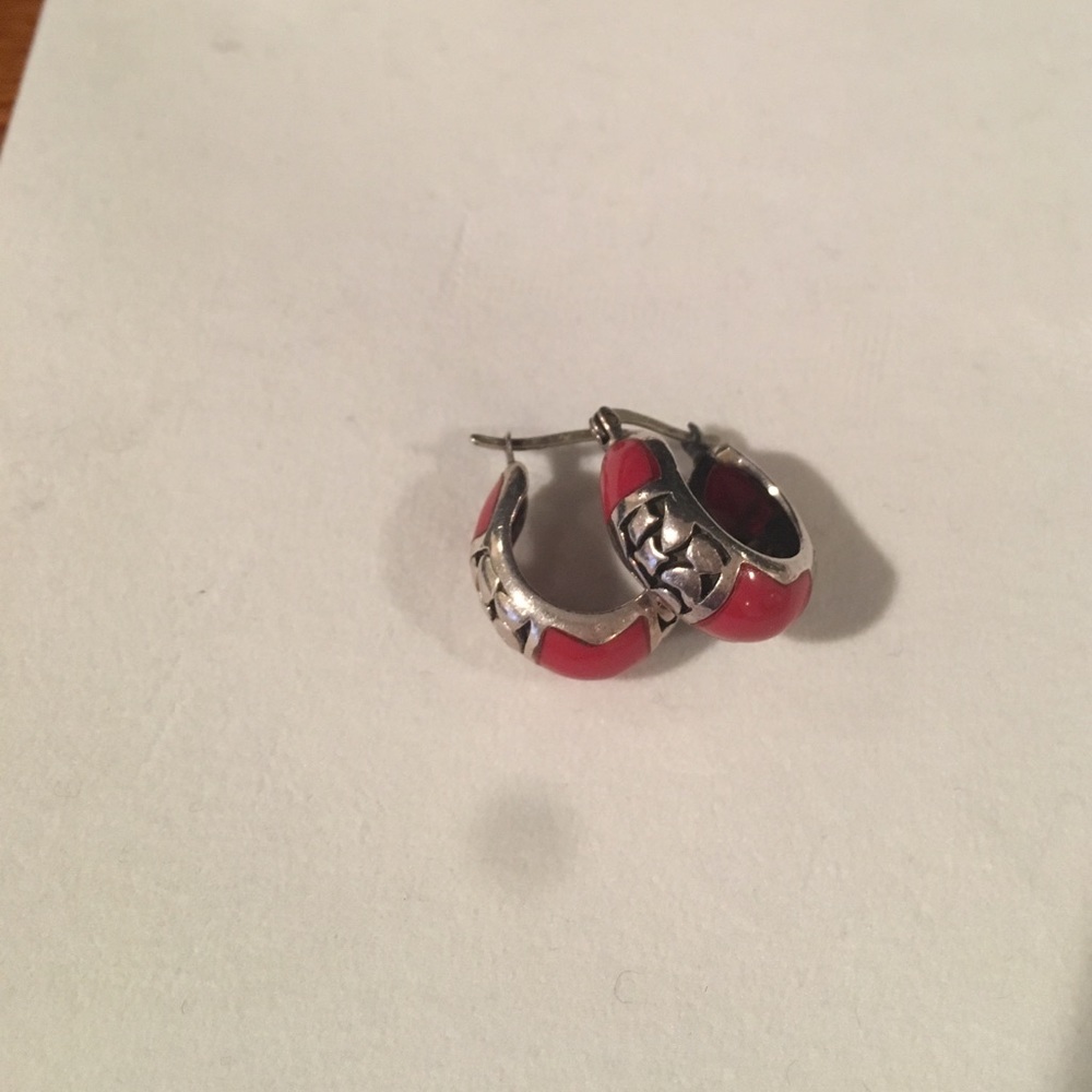 Silver with coral