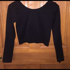 Long Sleeve Black Crop Top