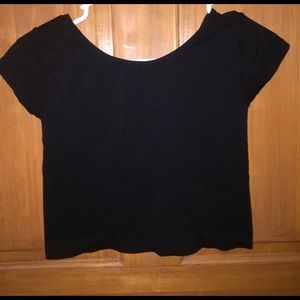 Short Sleeve Black Crop Top