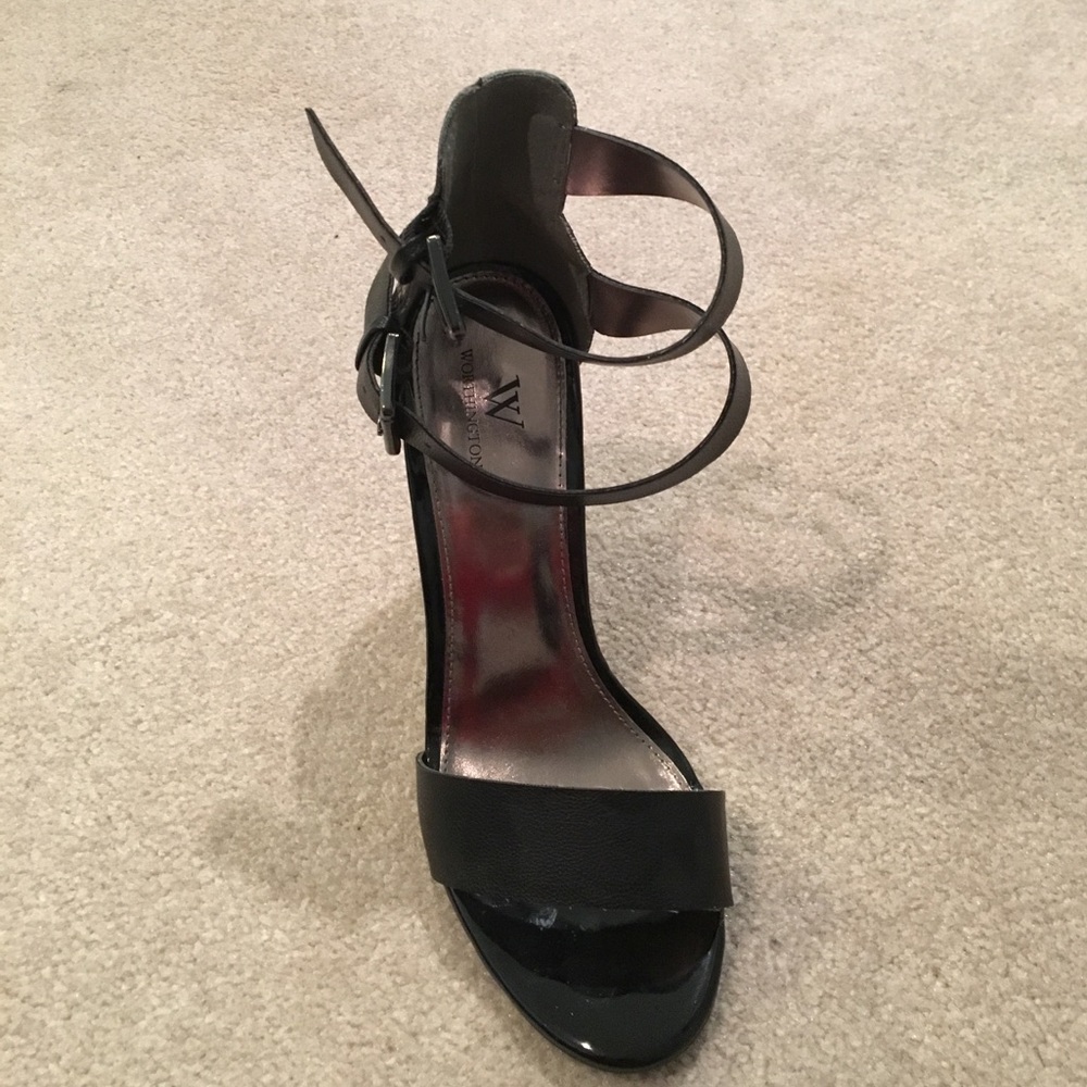 Black heeled double strap with black buckles - Picture 2 of 5