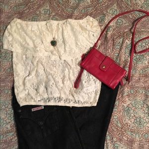 White lace tube top forever 21