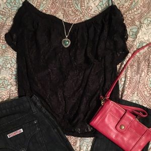 Black lace tube top forever 21