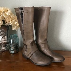 Guess Dark Taupe Wide Calf Boots