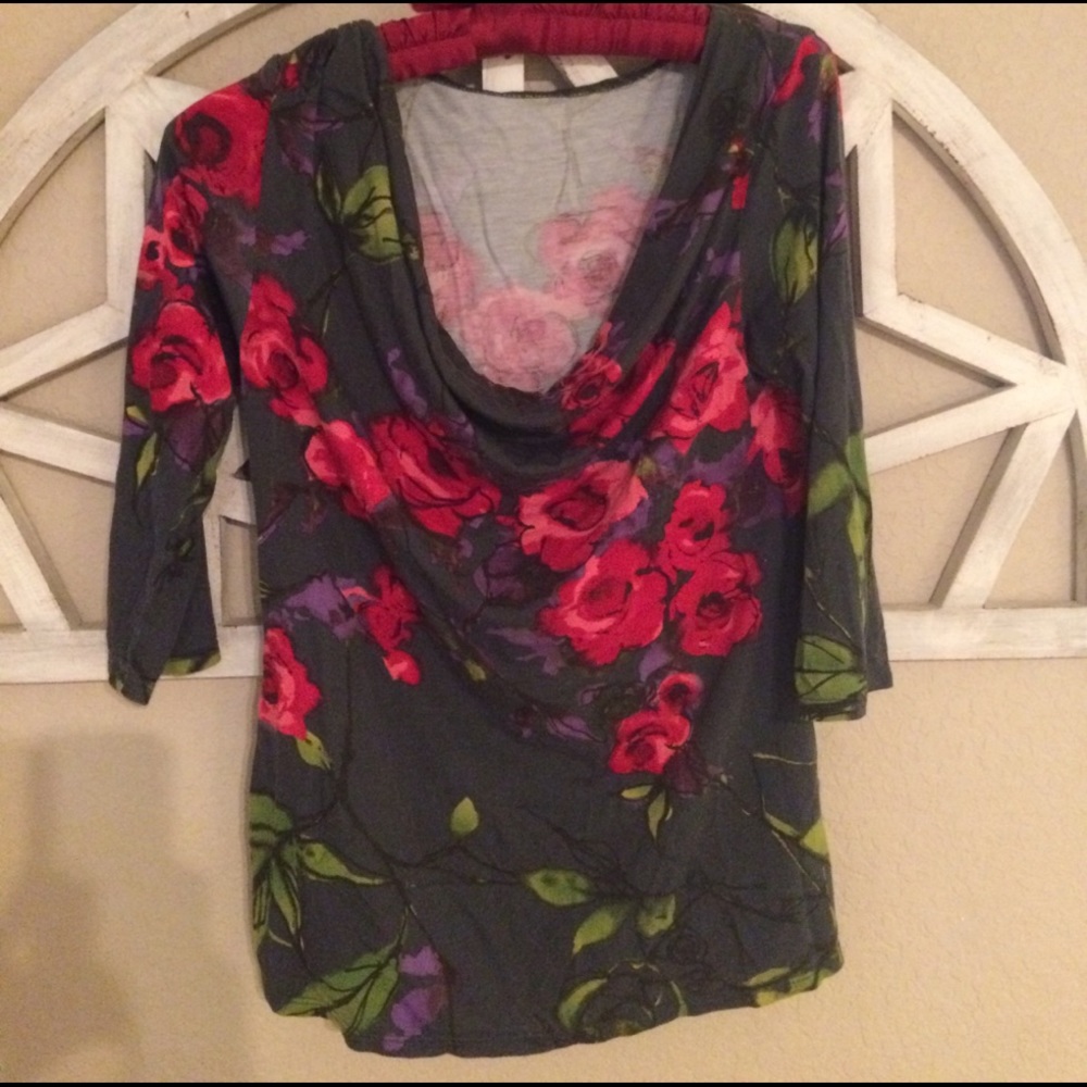 Anthropologie top in floral pattern