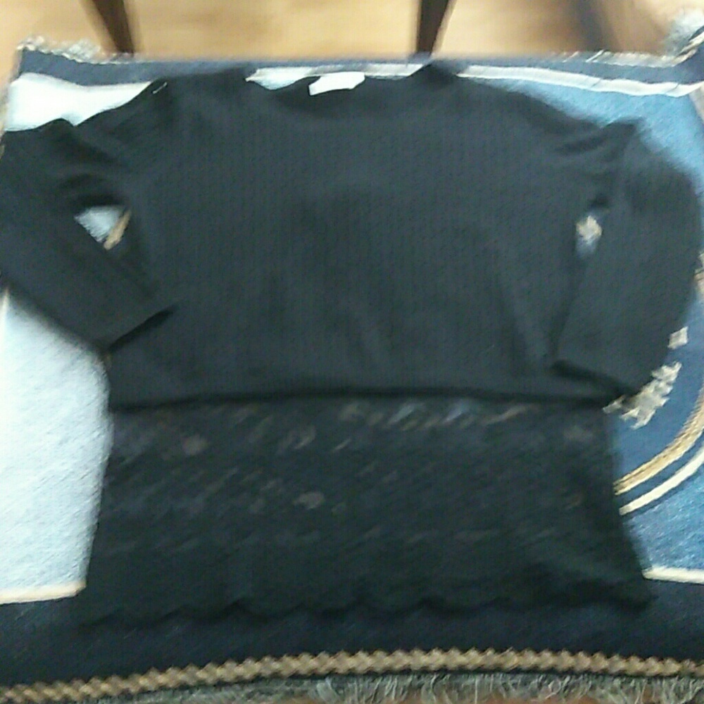 Black knit and lace sweater