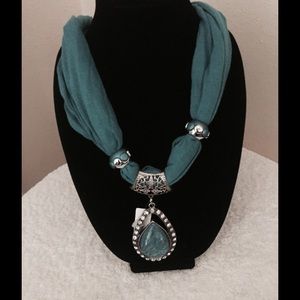 Water Drop Pendant Necklace Scarf