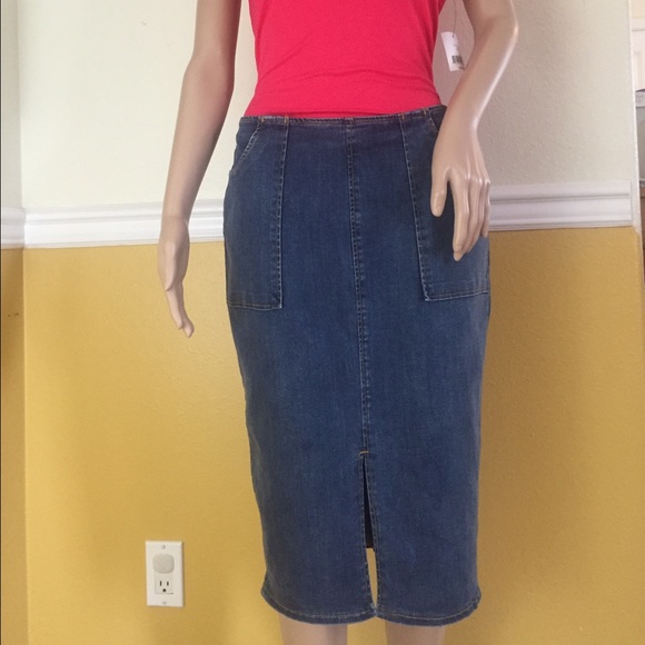 Who What Wear Dresses & Skirts - NWT Long Denim Slit Skirt