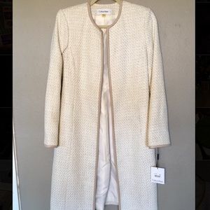 Calvin Klein ivory knee length coat