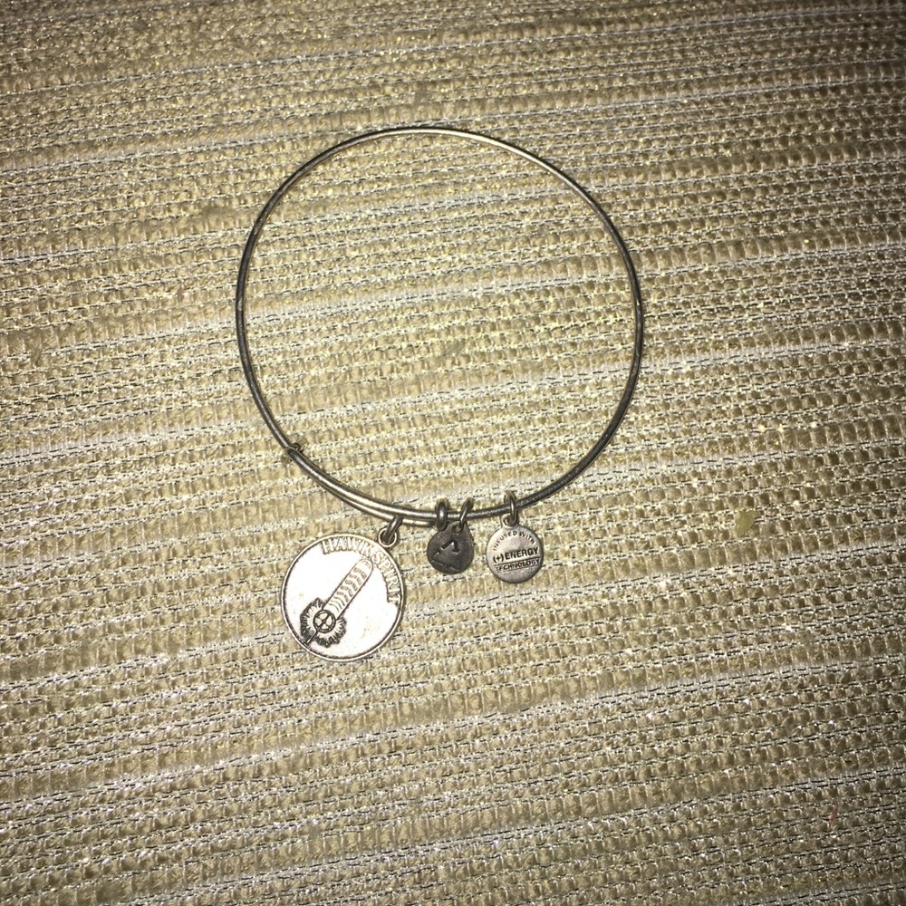 Silver Alex and Ani Hawk Spirit Bracelet.