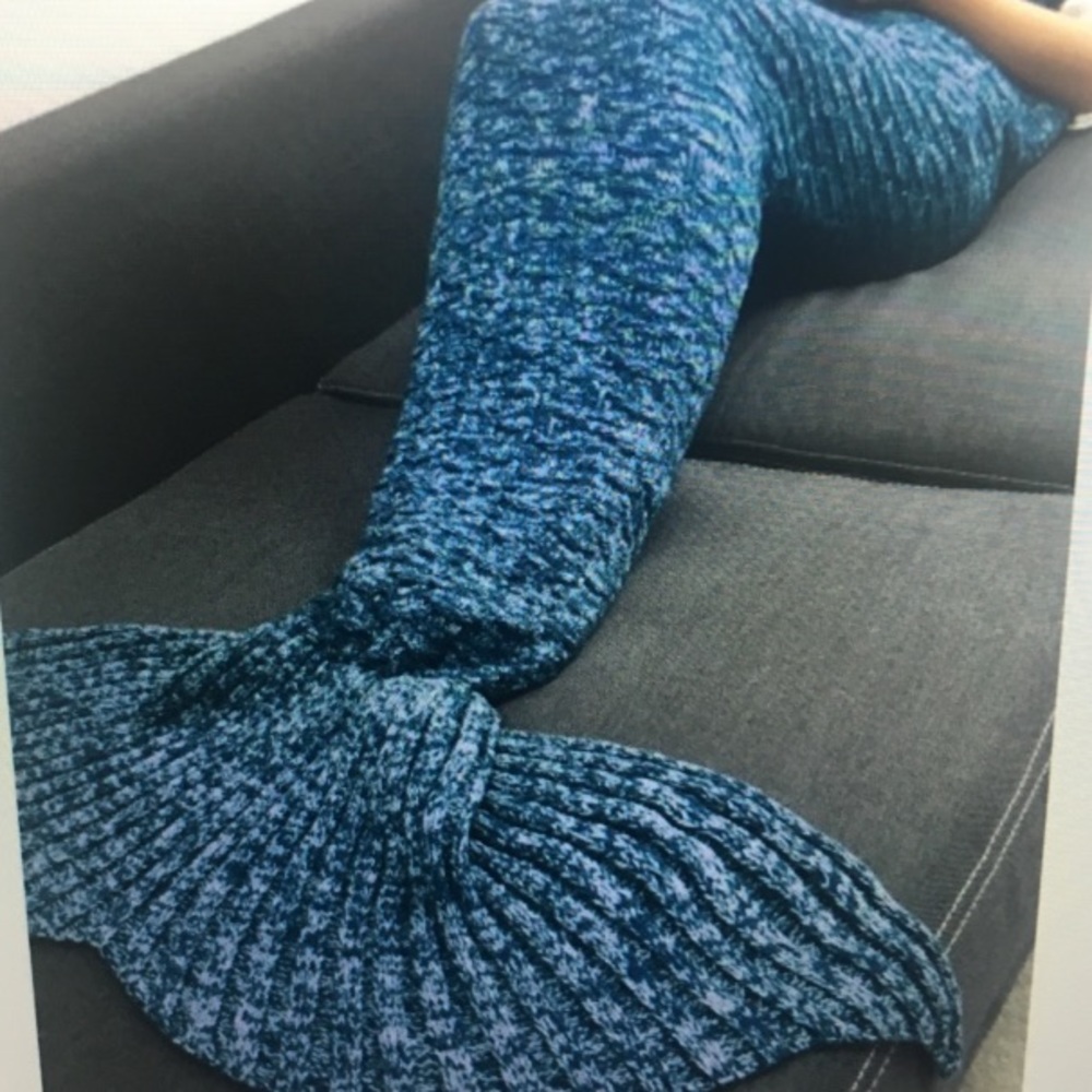 Mermaid Blanket in blue SOLD