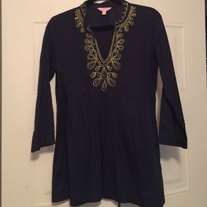 Lilly Pulitzer Sarasota Beaded Tunic True Navy