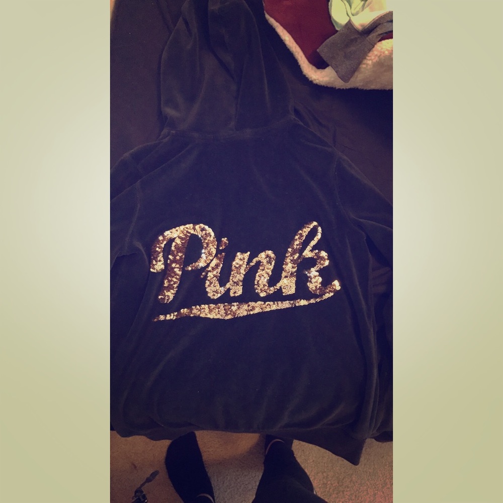 PINK full zip bling hoodie