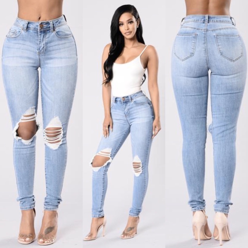 Fashion Nova Light Wash Jeans