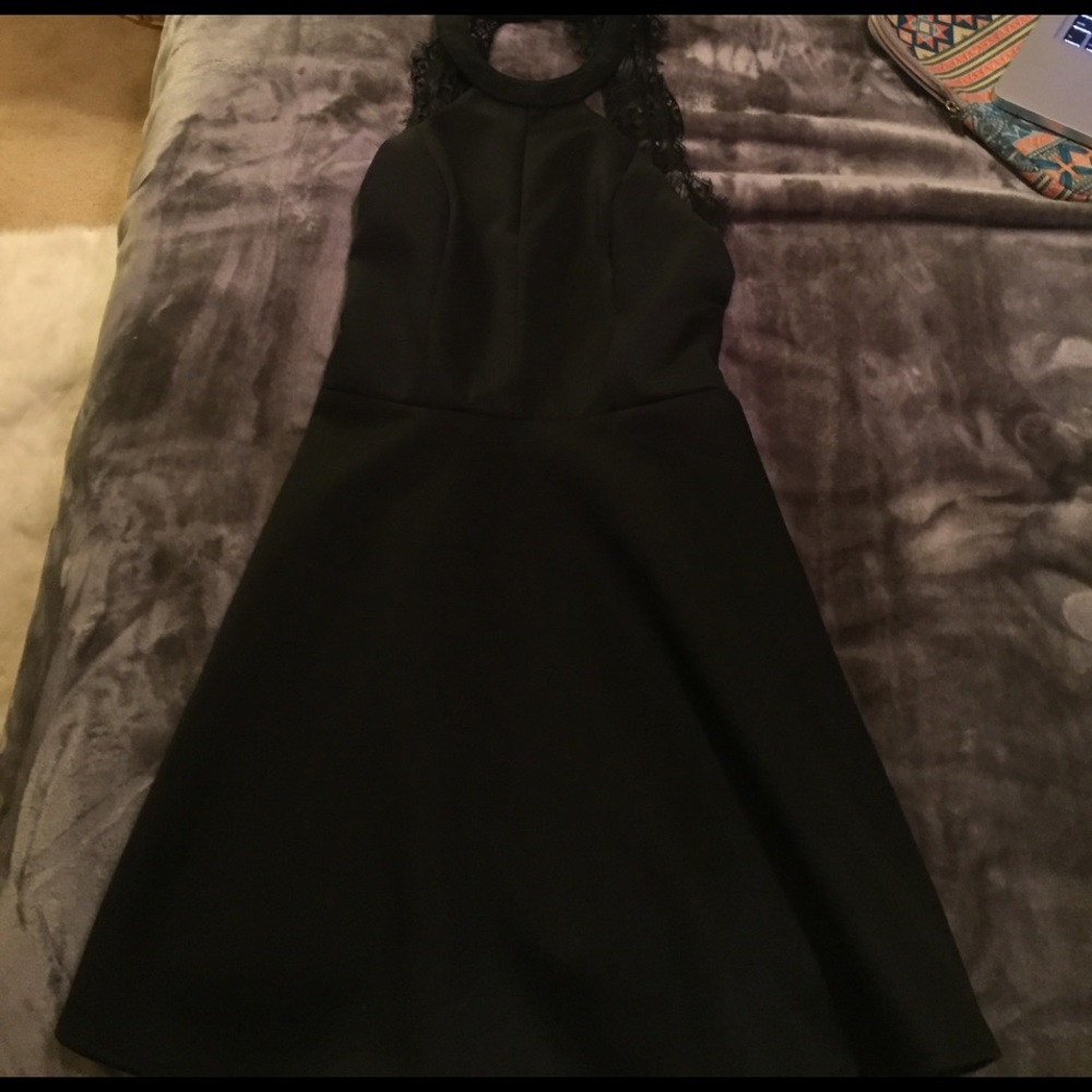 Black, open back dress for sale!