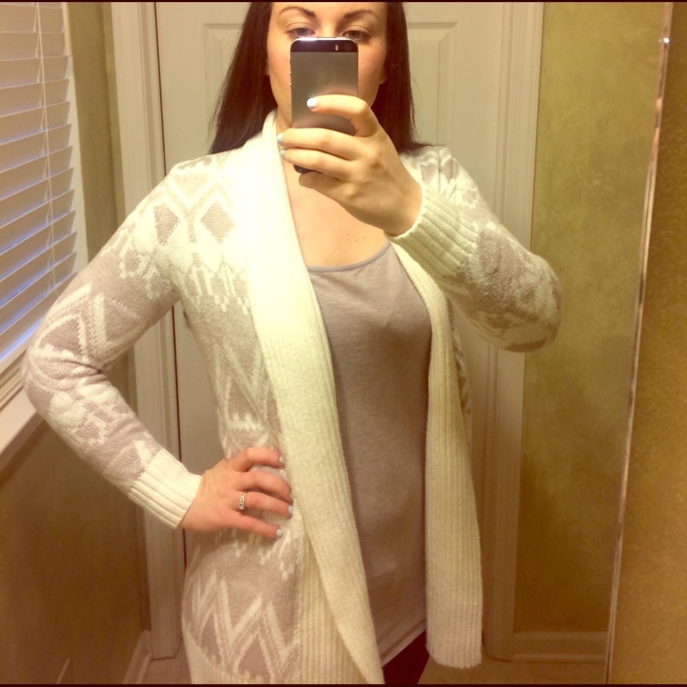 Tribal Cardigan Cream and Tan