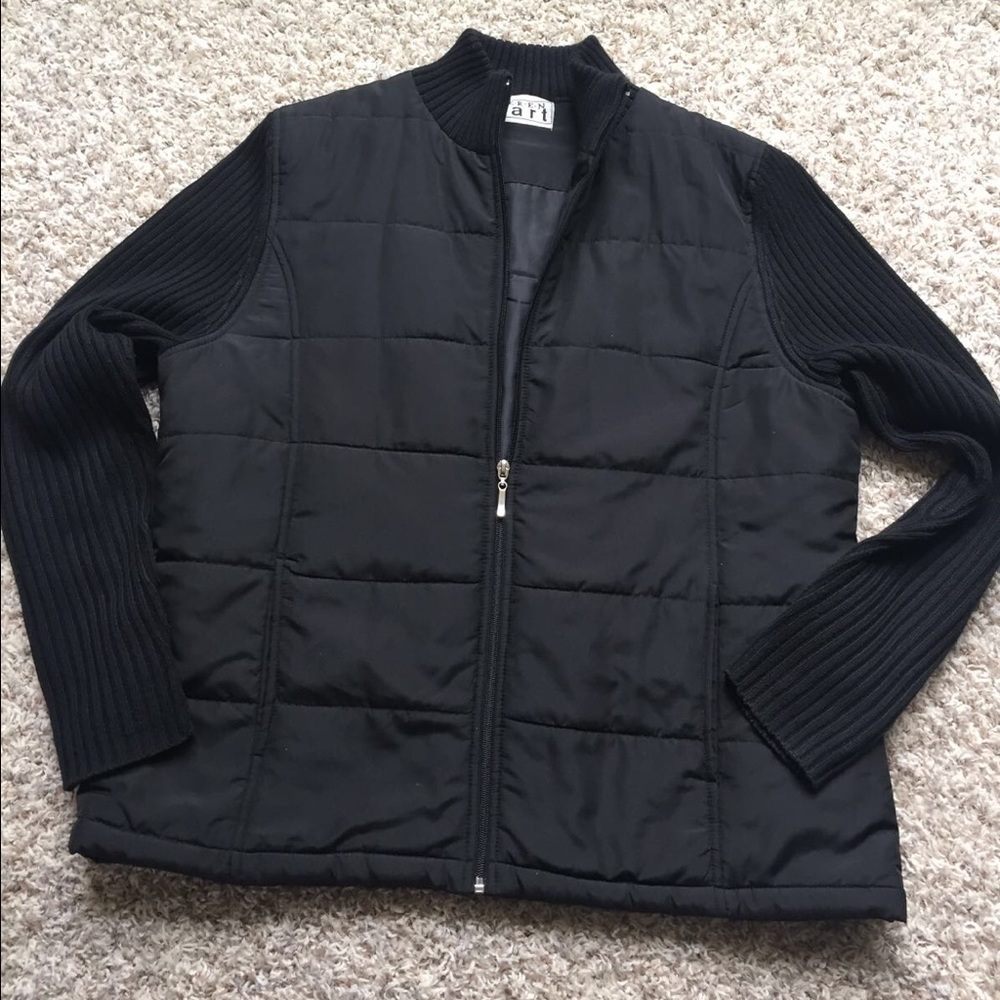 KEREN hart black knit sleeve jacket