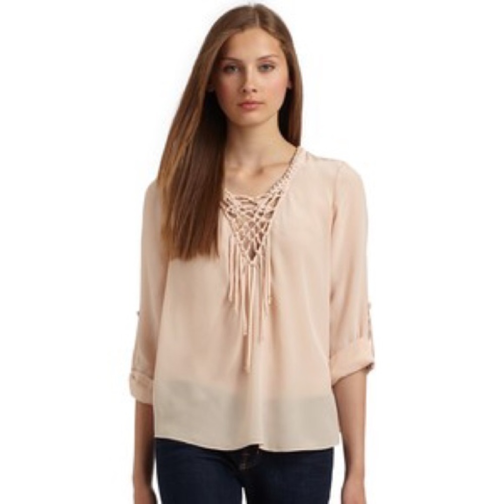 Blouse Rebecca Taylor Femme – Sans Manches, Rayures, Dentelle – Taille 2, Blanc – NEUVE