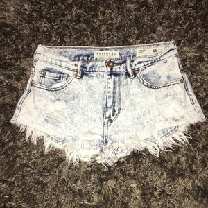 High waisted distressed shorts